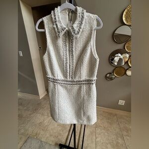 Alice + Olivia White Textured Dress